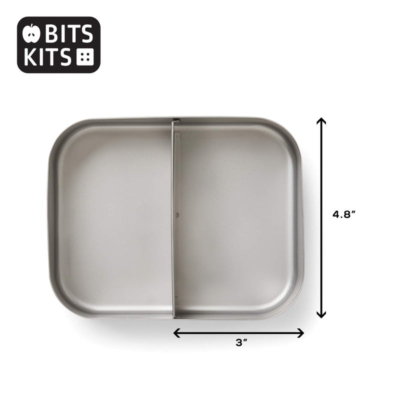 Bits Kits Stainless Steel Bento Box Lunch and Snack Container for Kids and Adults, 2 Sections - Image 3